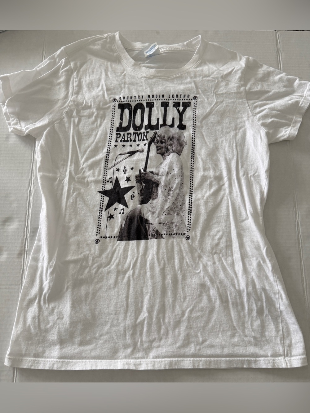 Port and Company White Dolly Parton Graphic Tee